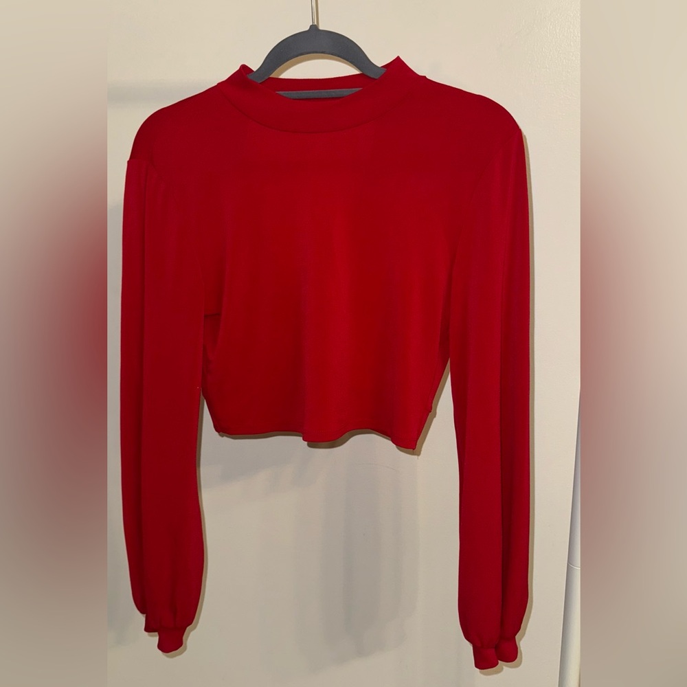 Aqua Long Sleeve Crop Top